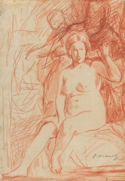Manet - Tanulmány egy ülő aktról (La Toilette), 1858-60 alkotó: Édouard Manet