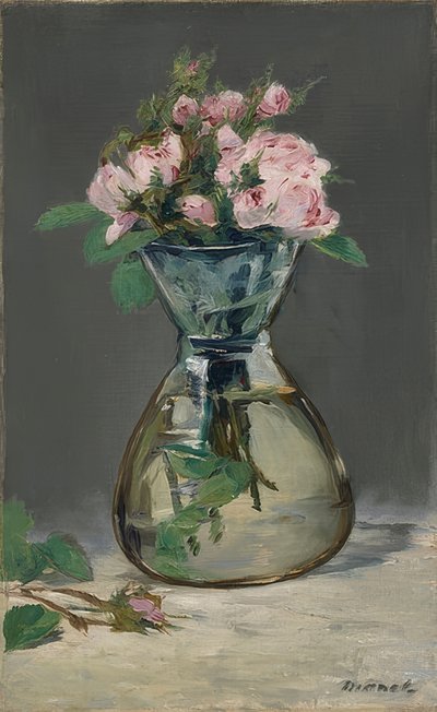 Moha rózsák egy vázában. 1882 alkotó: Édouard Manet