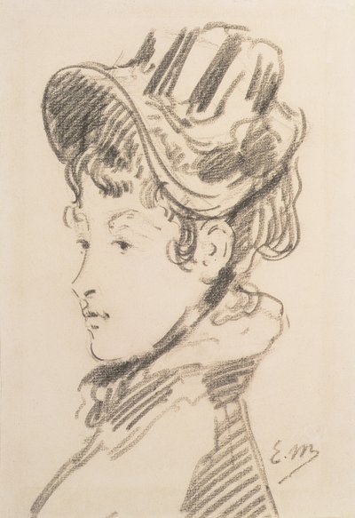 Madame Jules Guillemet portréja, 1880 körül (fekete kréta) alkotó: Édouard Manet