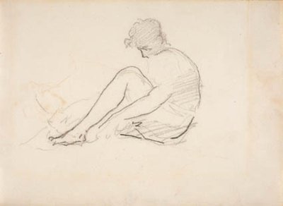 Ülő nő (Egy férfi fejének könnyű vázlata) alkotó: Édouard Manet