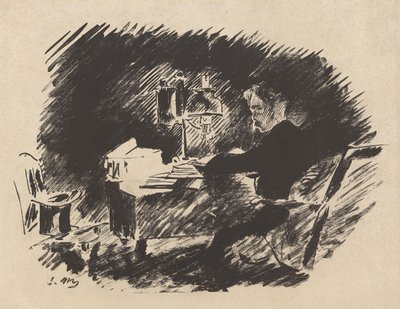 A lámpa alatt, Stéphane Mallarmé Edgar Allan Poe A holló című művének fordításából alkotó: Édouard Manet