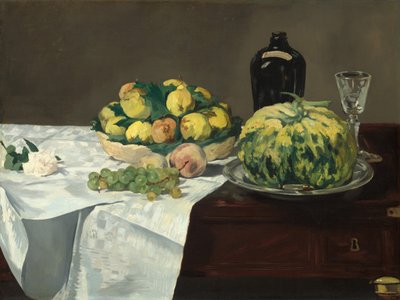 Csendélet dinnyével és őszibarackkal alkotó: Édouard Manet
