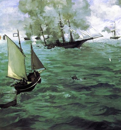A Kearsarge és az Alabama csatája alkotó: Édouard Manet
