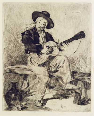 A gitáros (rézkarc) alkotó: Édouard Manet