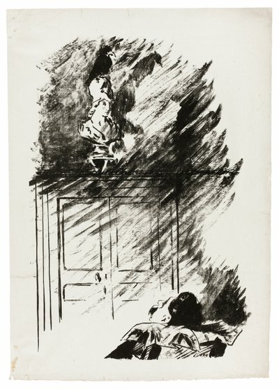 A holló Pallas mellszobrán ("Pallas mellszobrán ülve..."), A hollóból (Le Corbeau) alkotó: Édouard Manet