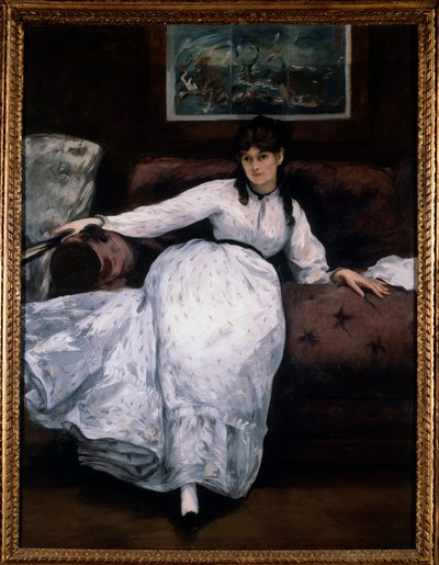 A pihenés (Berthe Morisot festőnő portréja a kanapén) Edouard Manet (1832-1883) festménye, 1870 Providence. Művészeti Múzeum alkotó: Édouard Manet