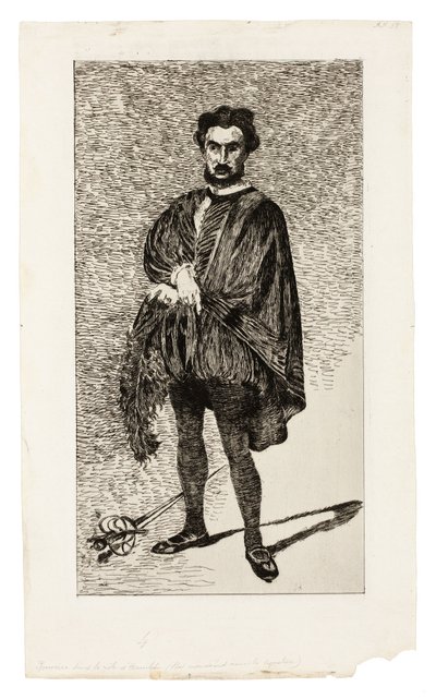 A tragikus színész (Rouvière Hamlet szerepében) alkotó: Édouard Manet