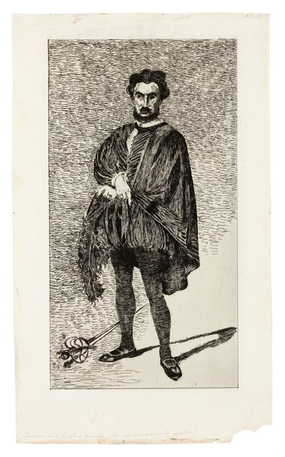 A tragikus színész (Rouvière Hamlet szerepében) alkotó: Édouard Manet