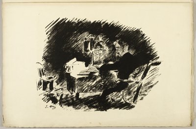 A lámpa alatt ("Egyszer egy éjféli borzalom..."), A hollóból (Le Corbeau) alkotó: Édouard Manet