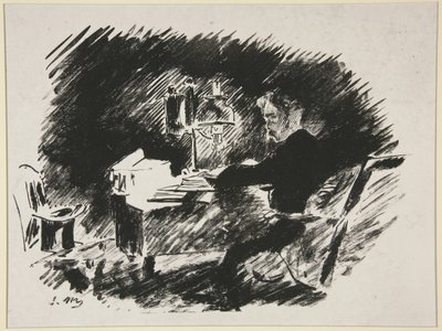 A lámpa alatt, Mallarmé Poe „A holló” című művének fordításához készült első illusztráció alkotó: Édouard Manet
