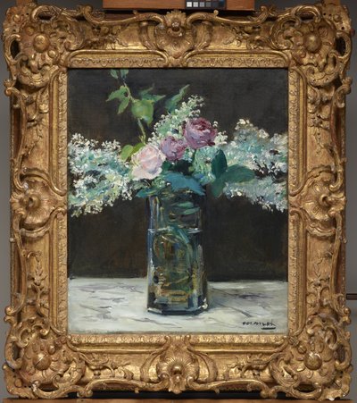Váza fehér orgonával és rózsákkal alkotó: Édouard Manet