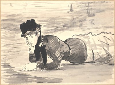 Nő feküdt a tengerparton. Annabel Lee alkotó: Édouard Manet