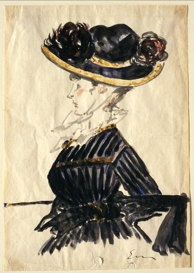 Nő nagy kalapban alkotó: Édouard Manet