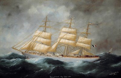 Cap Hornier „Cecile admirális” látképe. Edward Adam (1847-1929) festménye. 1902. Saint Malo, Városi Múzeum alkotó: Edouard Marie Adam