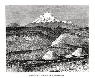 Mount Chimborazo, Ecuador, 19. század alkotó: Edouard Riou