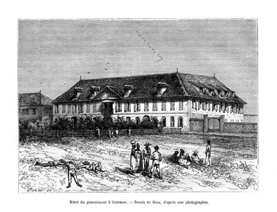 A kormányzó háza, Cayenne, Francia Guyana, Dél-Amerika, 19. század alkotó: Edouard Riou