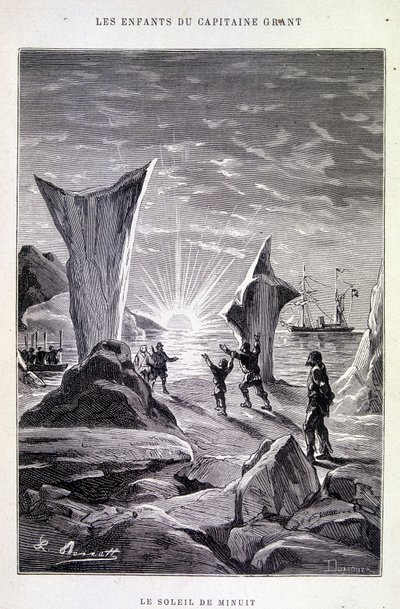 Az éjféli nap Jules Verne „Grant kapitány gyermekei” című filmben alkotó: Edouard Riou