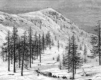 A Sierra Nevada-hegység, USA, 19. század. alkotó: Edouard Riou