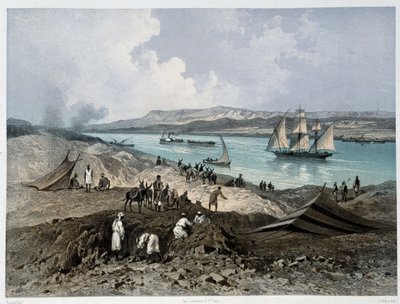 Kilátás a csatornára „” A Szuezi-csatorna felavatása – G. Nicole. 1869 alkotó: Edouard Riou