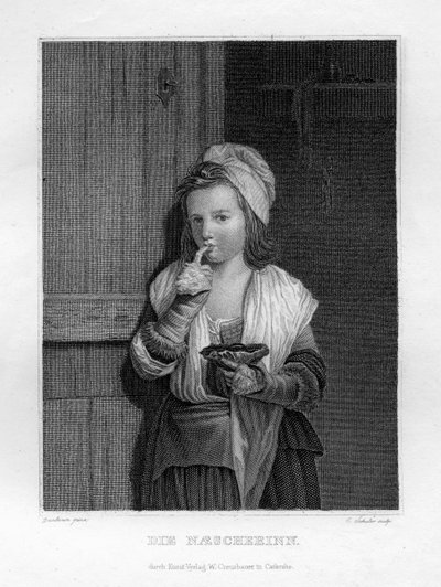 Lány eszik, c1833 alkotó: Edouard Schuler