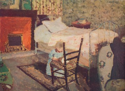 Gyermek játszó: Annette Roussel egy faszék előtt, c1900, c1932 alkotó: Edouard Vuillard