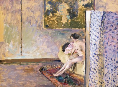 Bonnard Stúdiójában a Rue de Douai 60. szám alatt: Akt a képernyő mellett; A Bonnard Stúdiójában, Rue de Douai 60.: Nu au Paravent, alkotó: Edouard Vuillard