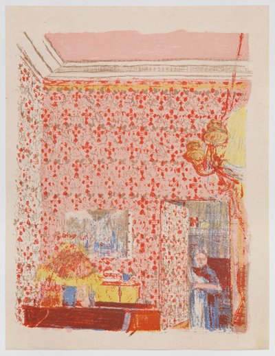Innenraum mit rosa Tapete I, aus der Serie „Landschaften und Innenräume“ alkotó: Edouard Vuillard