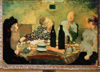 A család az étkezés után alkotó: Edouard Vuillard
