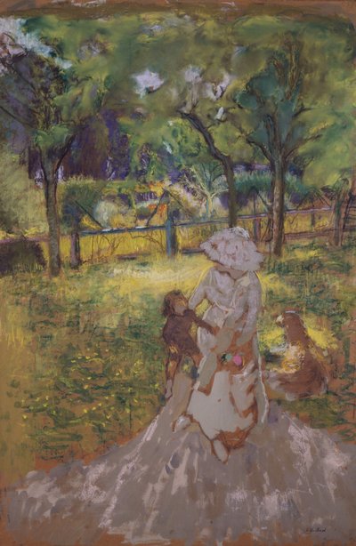 Anya és gyermeke a kertben alkotó: Edouard Vuillard