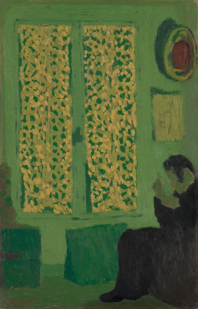 The Green Interior, 1891 (olaj, karton, hordott fára szerelve) alkotó: Edouard Vuillard