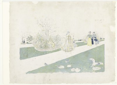 Sétálók a párizsi Tuileriák kertjében Le Jardin des Tuileries alkotó: Edouard Vuillard
