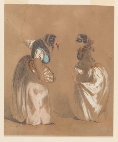 Két álarcos hölgy meghajol alkotó: Edouard de Beaumont