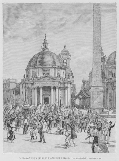Elismerés IX. Piushoz a Piazza del Popolo-n alkotó: Edouardo Matania