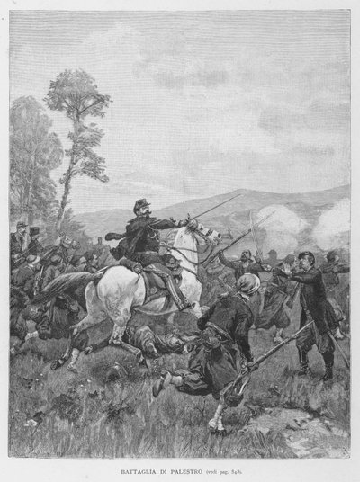 Palesztrói csata (metszet) alkotó: Edouardo Matania