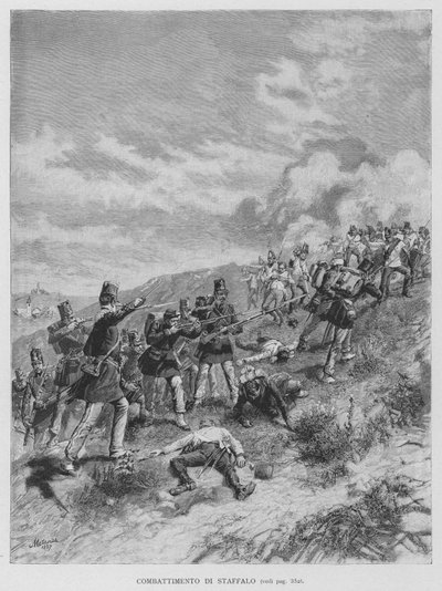 Combattimento Di Staffalo (metszet) alkotó: Edouardo Matania