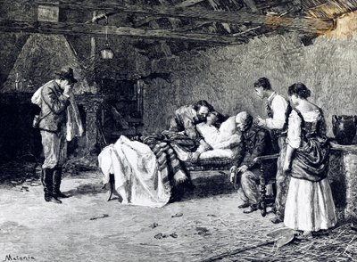 Anita Garibaldi halála Guiccioli márki farmján (illusztráció) alkotó: Edouardo Matania