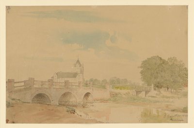 Kilátás Stavenhagen templomára és hídjaira alkotó: Eduard Gaertner