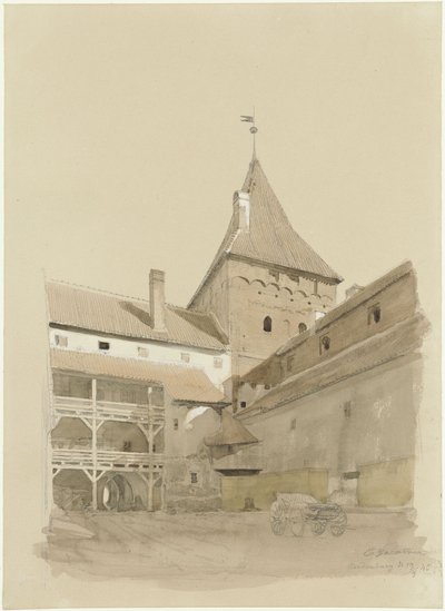 A neidenburgi kastély udvara alkotó: Eduard Gaertner