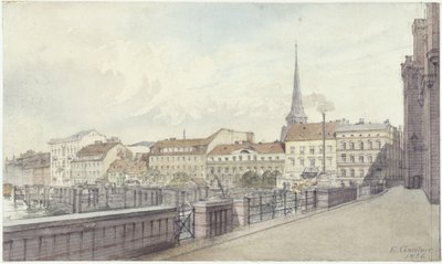 Mühlendamm és Burgstraße Berlinben alkotó: Eduard Gaertner