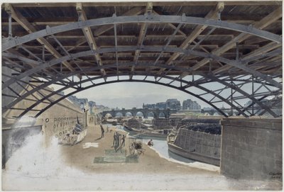 A Pont des Arts alatt, kilátással a Pont Neufre és a Szajna szigetére Párizsban alkotó: Eduard Gaertner