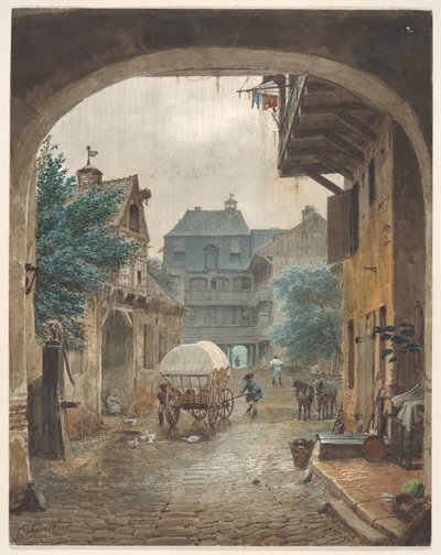 Kilátás egy colmari fogadó udvarára alkotó: Eduard Gaertner
