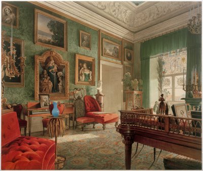 Zöld szoba a berlini palotában alkotó: Johann Philipp Eduard Gartner