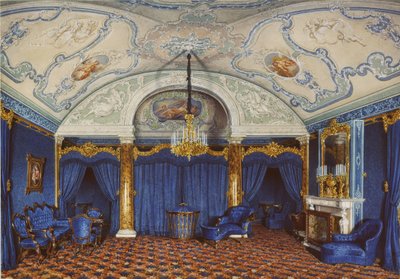 A Téli Palota belső terei. A negyedik fenntartott apartman. Egy hálószoba, 1868 alkotó: Eduard Hau