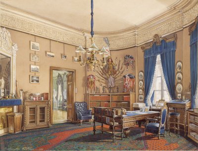 A Téli Palota belső terei. Nyikolaj Alekszandrovics koronaherceg tanulmánya, 1865 alkotó: Eduard Hau