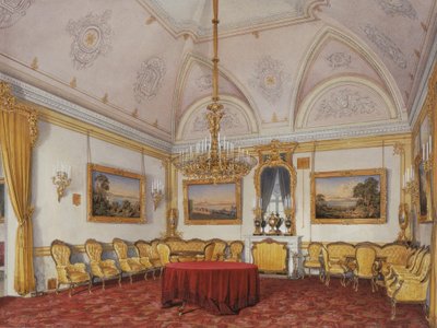 A Téli Palota belső terei. A harmadik fenntartott apartman. A szalon, 1872 alkotó: Eduard Hau