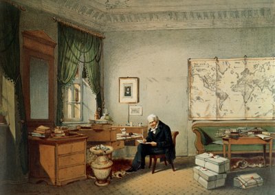 Alexander von Humboldt báró (1769-1859) tanulmányában alkotó: Eduard Hildebrandt