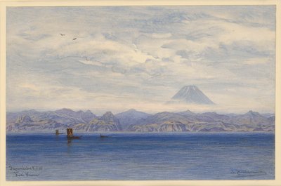 Japán tengerpart a Fudzsi-heggyel alkotó: Eduard Hildebrandt