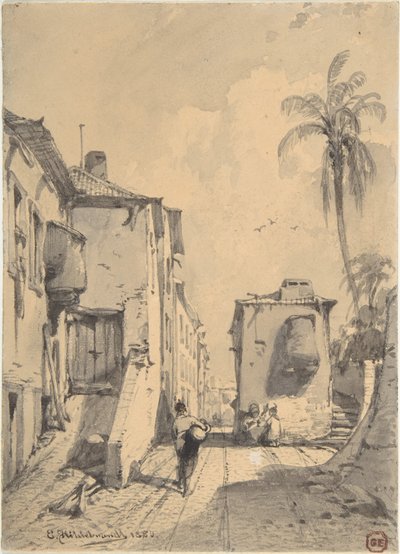 Keleti utcai jelenet alkotó: Eduard Hildebrandt