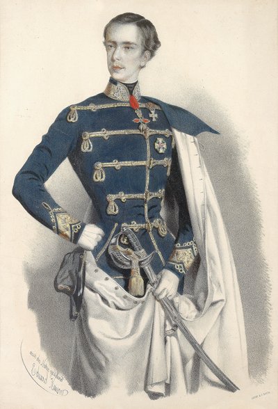 I. Ferenc József osztrák császár portréja, magyar egyenruhában, c. 1850. alkotó: Eduard Kaiser
