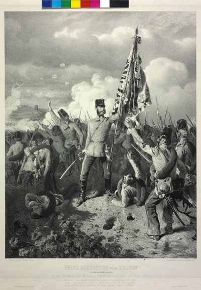 Alexander hesseni herceg k. k. tábornagy hadnagy a csatában a Mincio Solferinónál a 24-én. június 1859. alkotó: Eduard Kaiser